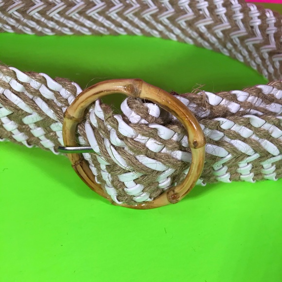 White and Braided Hemp Vintage Deadstock Belt NWOT main image 7